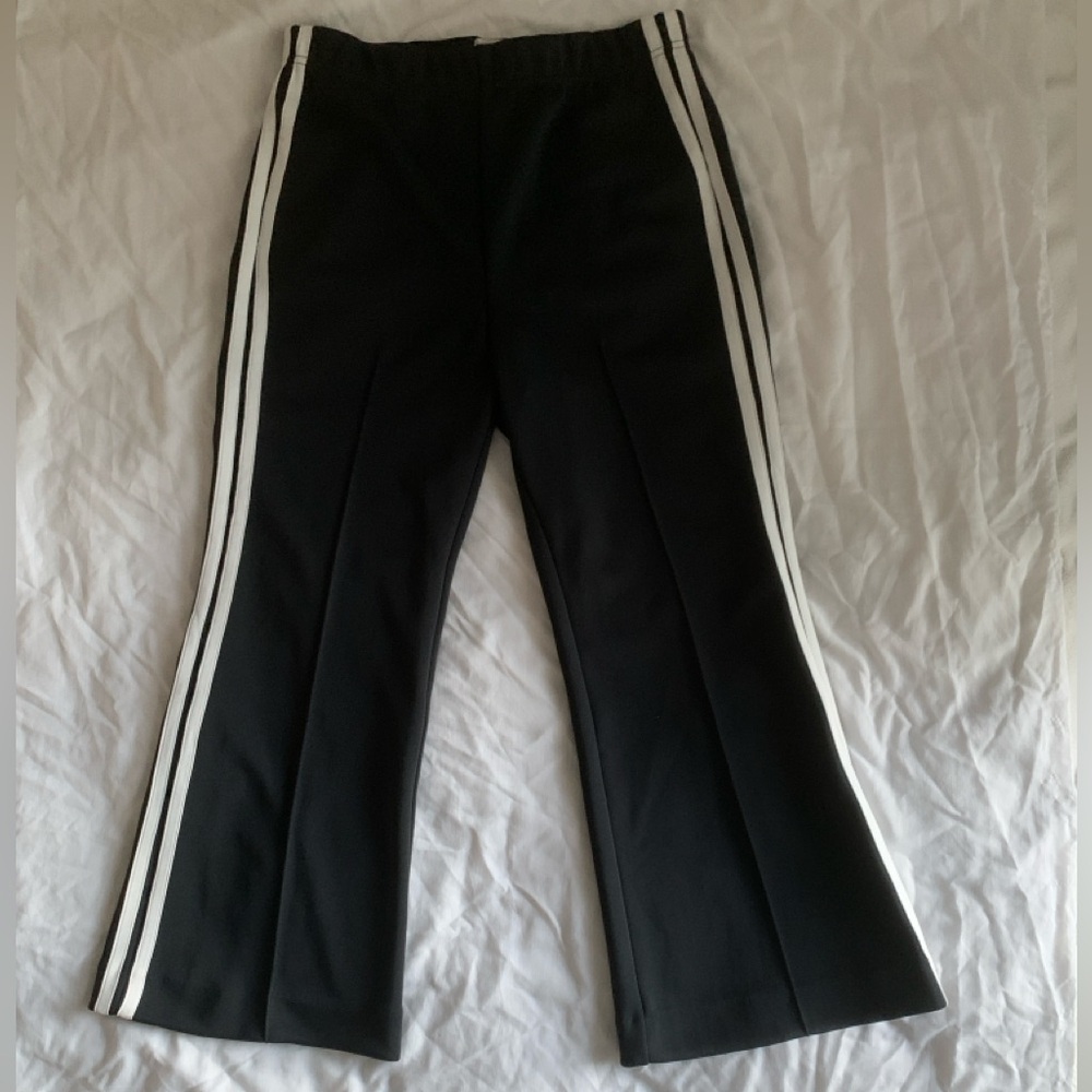 Maeve Anthropologie Fitted Side-Stripe Track Pants - Black / White - Size M - Picture 5 of 10